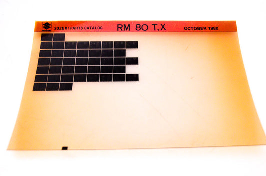 OEM Suzuki RM 80 T,X 1980/October Suzuki Parts Catalog RM 80 T,X Microfiche