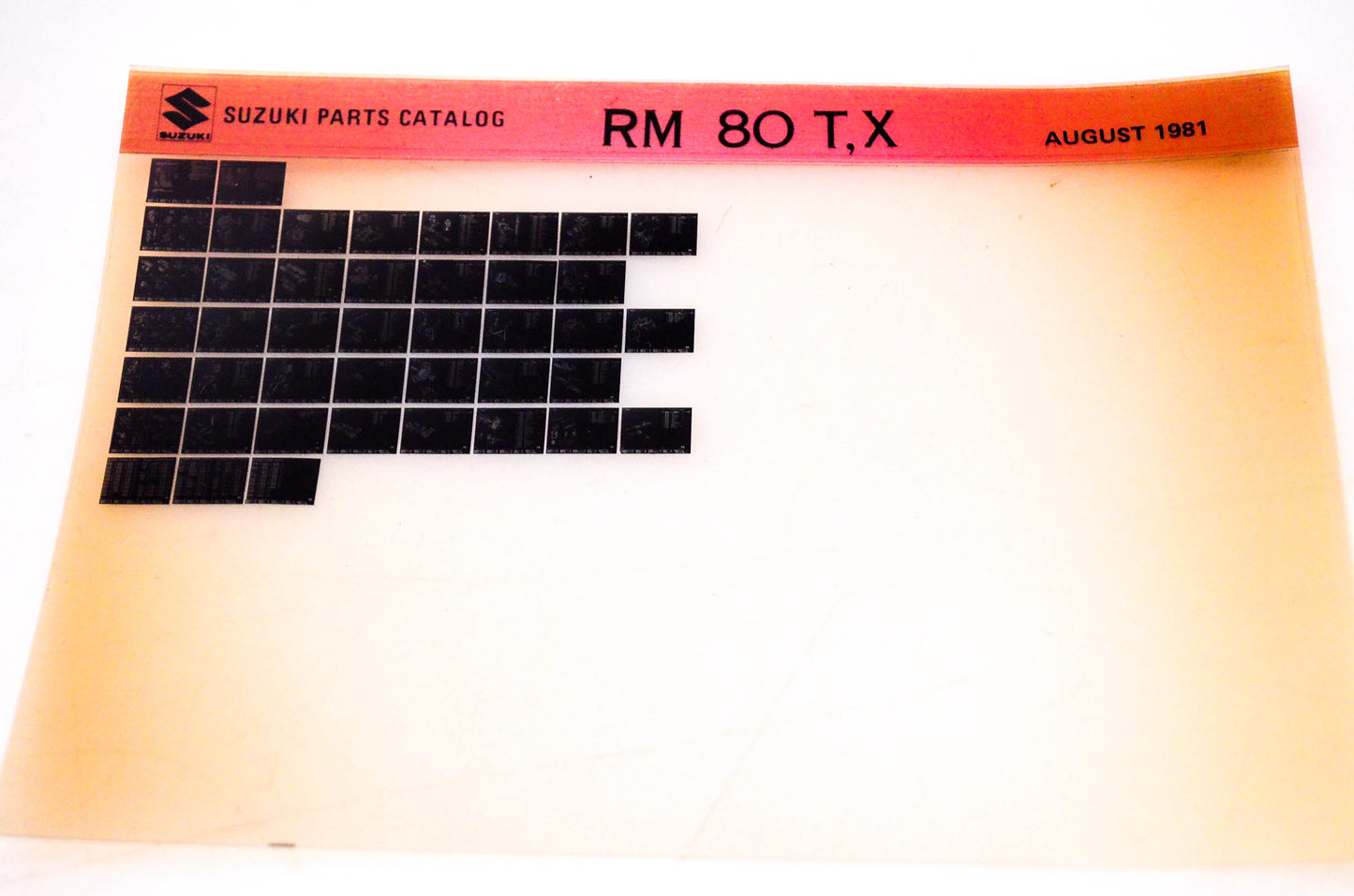 OEM Suzuki RM80 T,X 1981/August Suzuki Parts Catalog RM80 T,X Microfiche