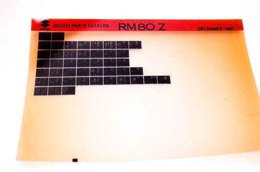 OEM Suzuki RM80 Z 1981/December Suzuki Parts Catalog RM80 Z Microfiche