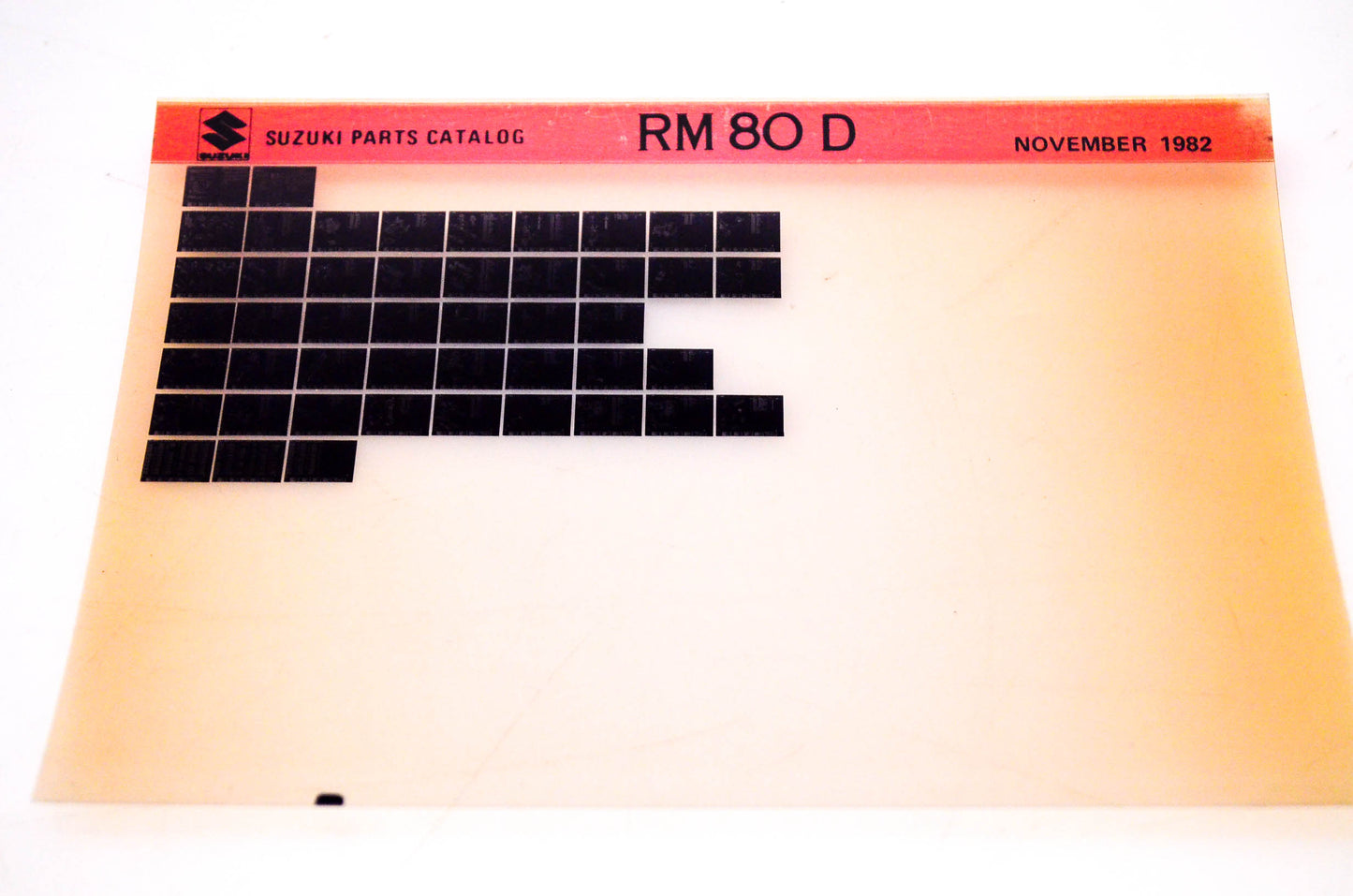 OEM Suzuki RM 80 D 1982/November Suzuki Parts Catalog RM 80 D Microfiche