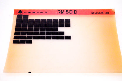 OEM Suzuki RM 80 D 1982/November Suzuki Parts Catalog RM 80 D Microfiche