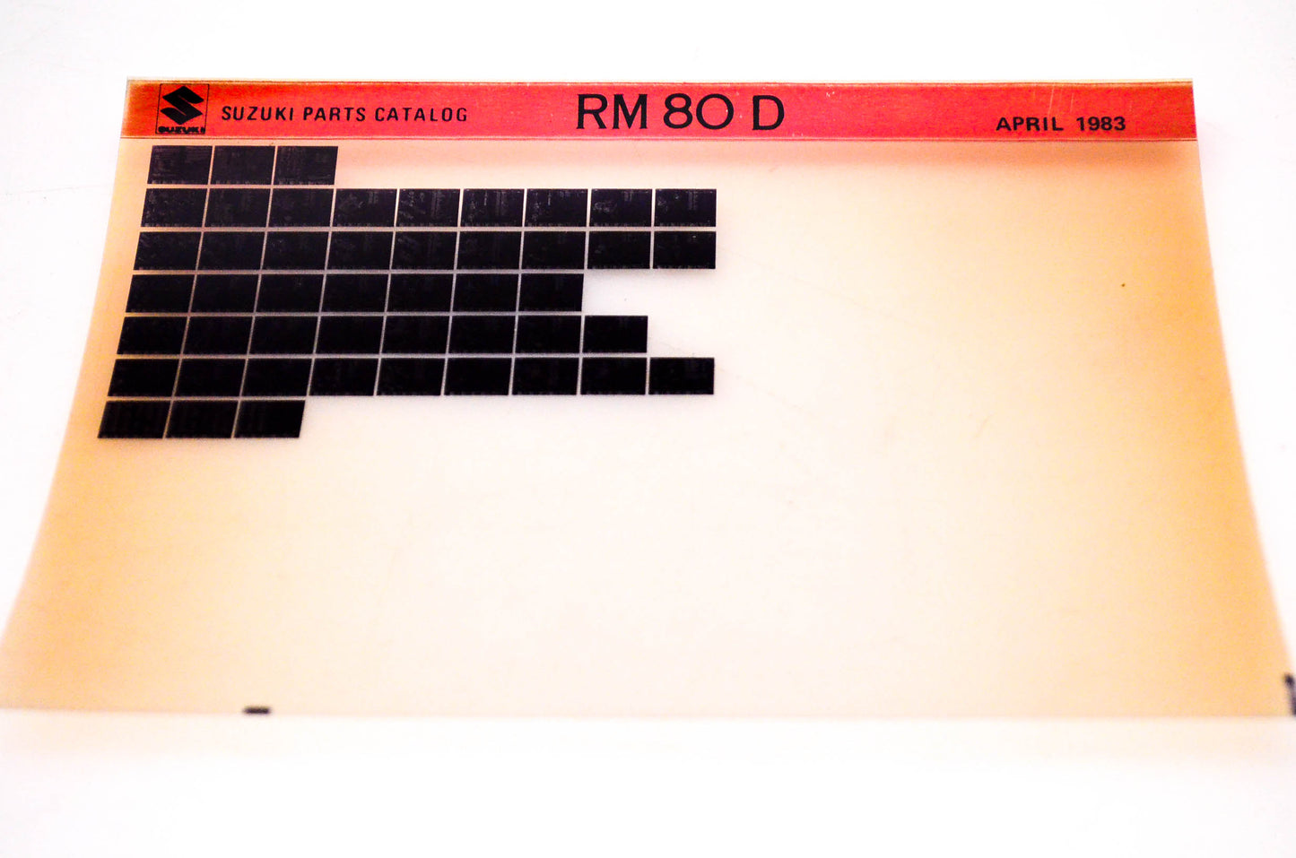 OEM Suzuki RM80 D 1983/April Suzuki Parts Catalog RM80 D Microfiche