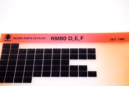 OEM Suzuki RM80 D,E,F 1985/October Suzuki Parts Catalog RM80 D,E,F Microfiche