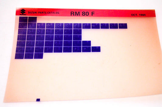 OEM Suzuki RM 80 F 1984/October Suzuki Parts Catalog RM 80 F Microfiche
