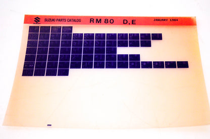 OEM Suzuki RM 80 D,E 1984/January Suzuki Parts Catalog RM 80 D,E Microfiche