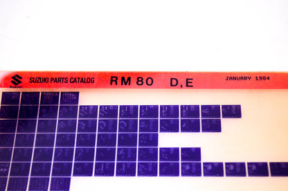 OEM Suzuki RM 80 D,E 1984/January Suzuki Parts Catalog RM 80 D,E Microfiche