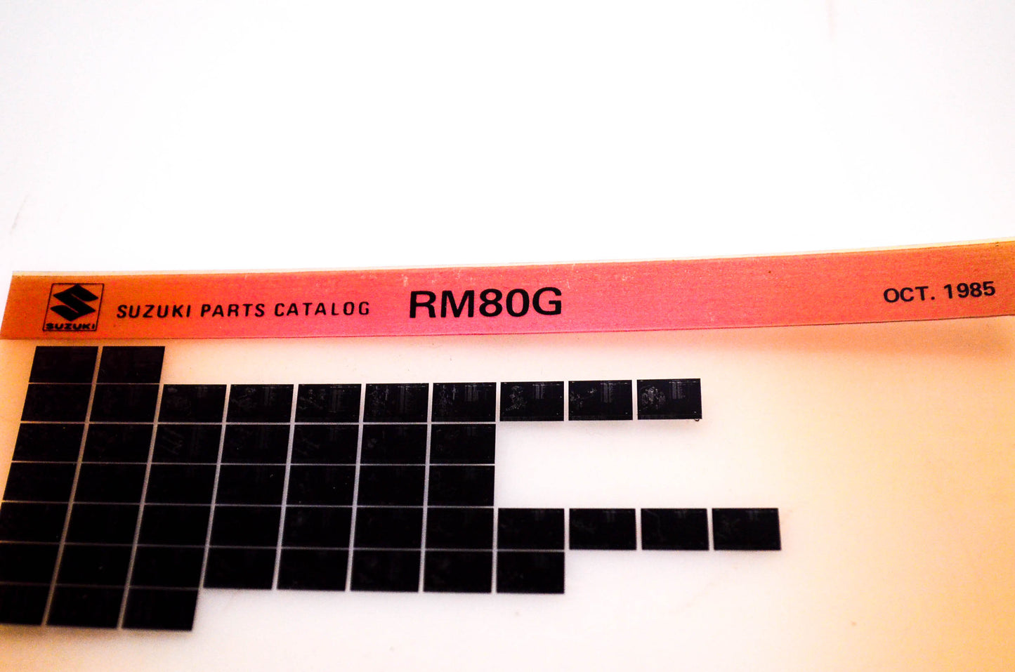 OEM Suzuki RM80G 1985/October Suzuki Parts Catalog RM80G Microfiche