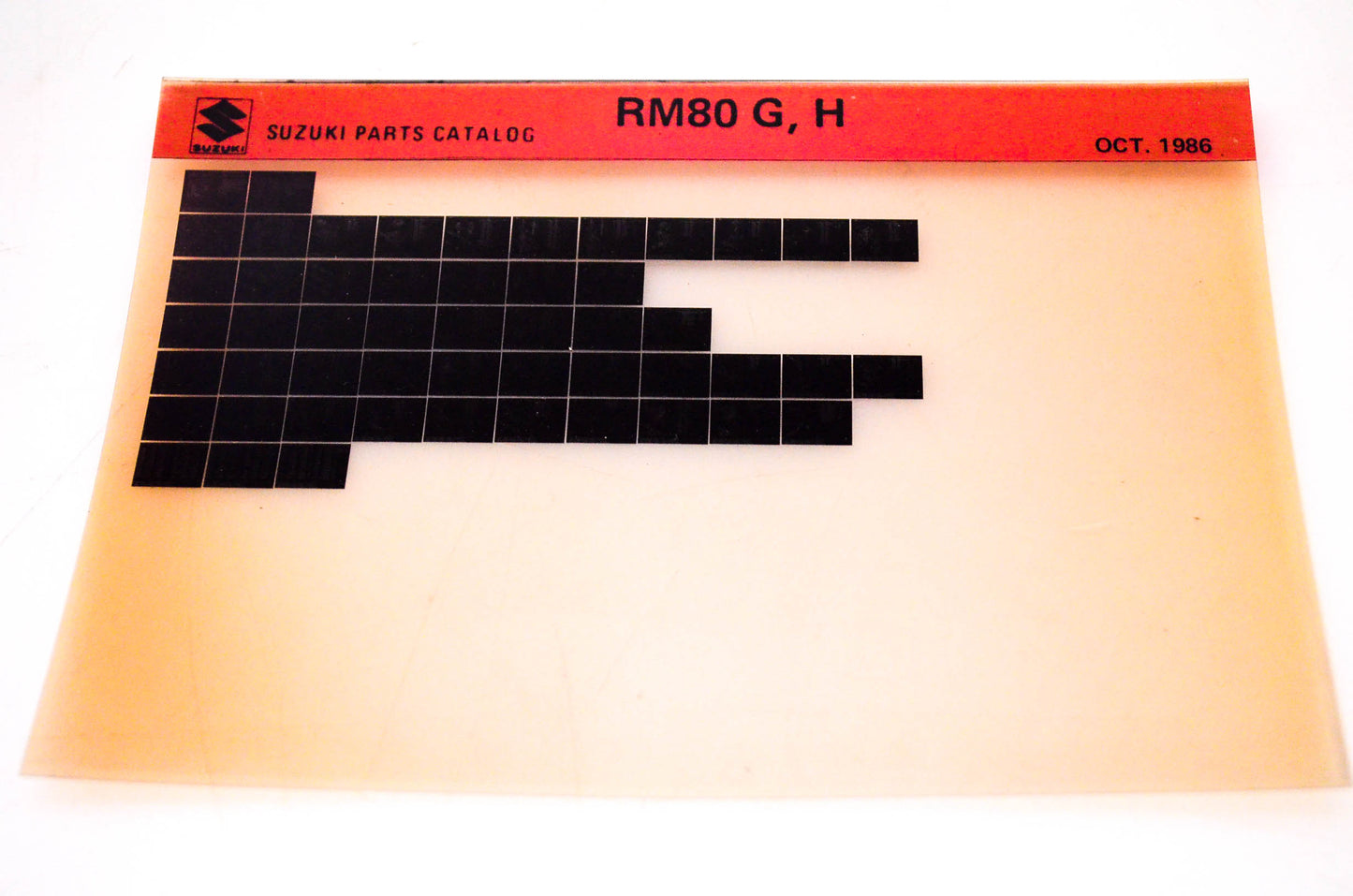 OEM Suzuki RM80 G, H 1986/October Suzuki Parts Catalog RM80 G, H Microfiche