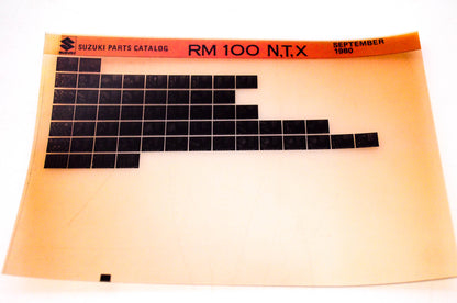 OEM Suzuki RM 100 N,T,X 1980/September Suzuki Parts Catalog RM 100 N,T,X Microfiche