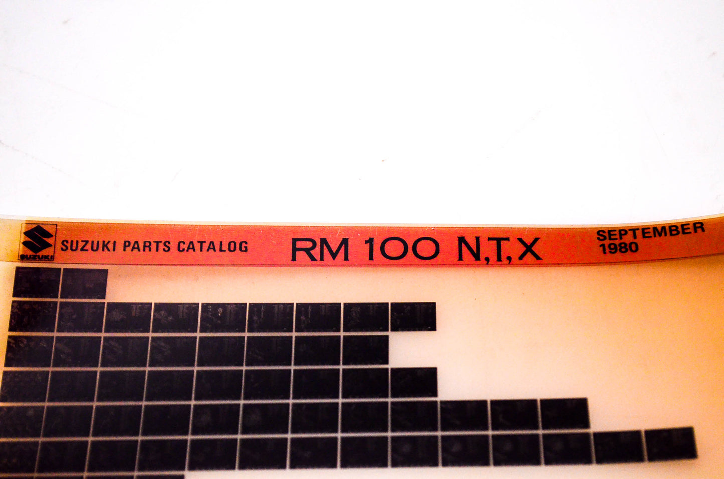 OEM Suzuki RM 100 N,T,X 1980/September Suzuki Parts Catalog RM 100 N,T,X Microfiche