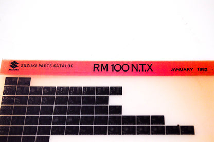 OEM Suzuki RM100 N,T,X 1982/January Suzuki Parts Catalog RM100 N,T,X Microfiche