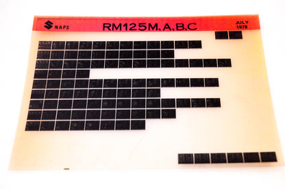 OEM Suzuki RM125M,A,B,C 1978/July Suzuki RM125M,A,B,C Microfiche