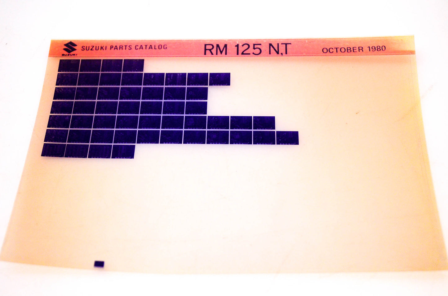 OEM Suzuki RM 125 N,T 1980/October Suzuki Parts Catalog RM 125 N,T Microfiche