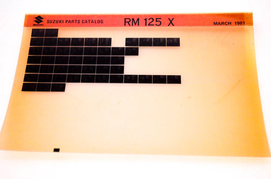 OEM Suzuki RM 125 X 1981/March Suzuki Parts Catalog RM 125 X Microfiche