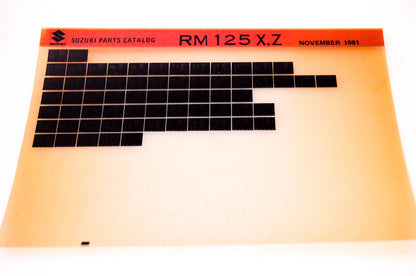 OEM Suzuki RM 125 X,Z 1981/November Suzuki Parts Catalog RM 125 X,Z Microfiche