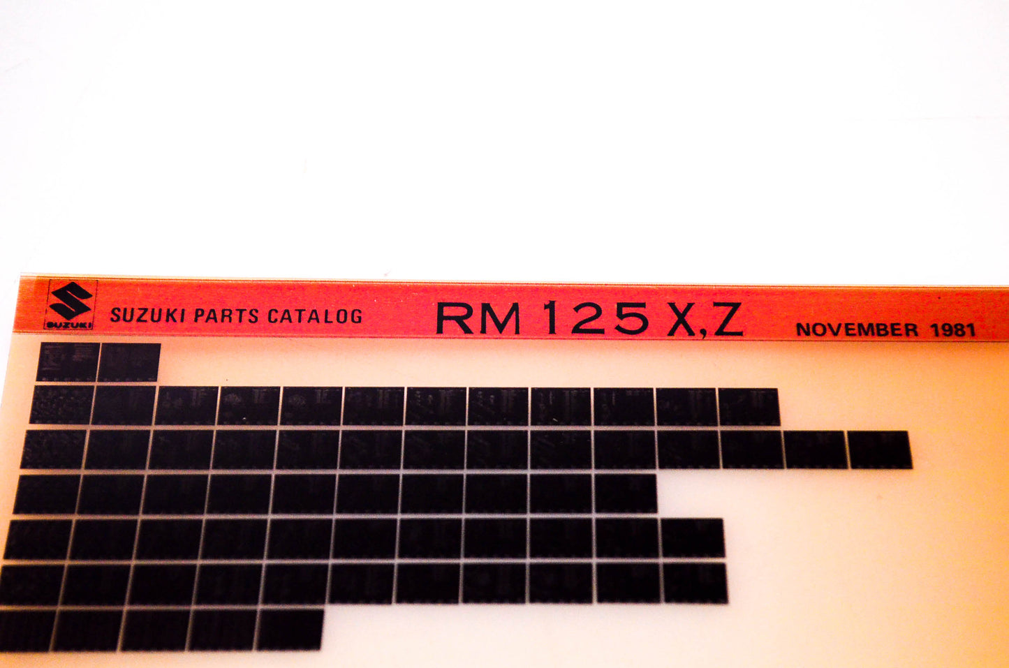 OEM Suzuki RM 125 X,Z 1981/November Suzuki Parts Catalog RM 125 X,Z Microfiche