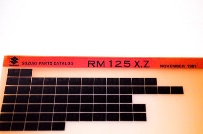 OEM Suzuki RM 125 X,Z 1981/November Suzuki Parts Catalog RM 125 X,Z Microfiche