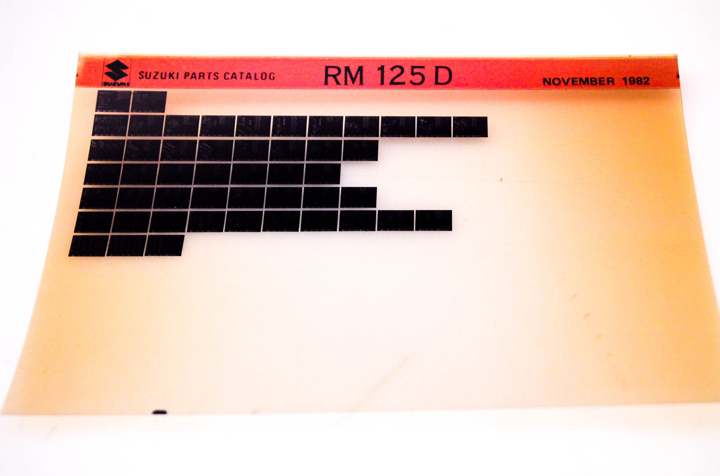 OEM Suzuki RM 125 D 1982/November Suzuki Parts Catalog RM 125 D Microfiche