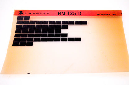 OEM Suzuki RM 125 D 1982/November Suzuki Parts Catalog RM 125 D Microfiche