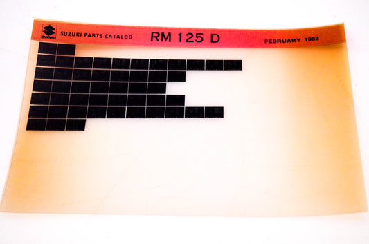OEM Suzuki RM125 D 1983/February Suzuki Parts Catalog RM125 D Microfiche