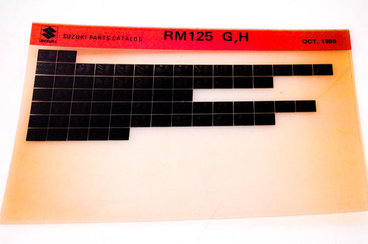OEM Suzuki RM125 G,H 1986/October Suzuki Parts Catalog RM125 G,H Microfiche