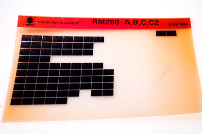 OEM Suzuki RM250 A,B,C,C2 1980/June Suzuki Parts Catalog RM250 A,B,C,C2 Microfiche
