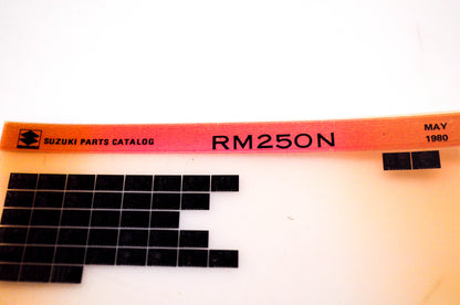 OEM Suzuki RM250N 1980/May Suzuki Parts Catalog RM250N Microfiche