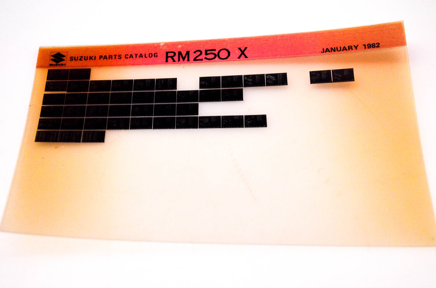 OEM Suzuki RM250 X 1982/January Suzuki Parts Catalog RM250 X Microfiche