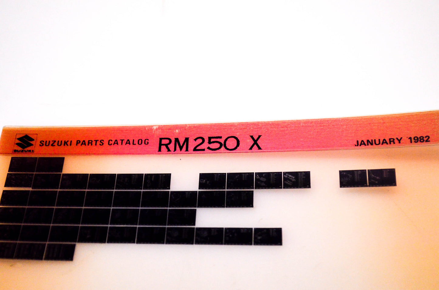 OEM Suzuki RM250 X 1982/January Suzuki Parts Catalog RM250 X Microfiche