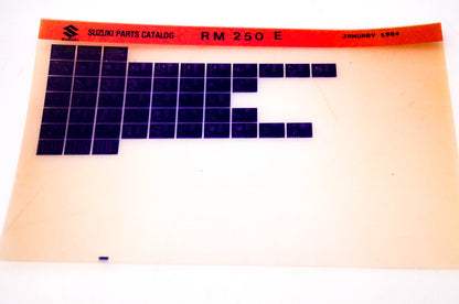 OEM Suzuki RM 250 E 1984/January Suzuki Parts Catalog RM 250 E Microfiche