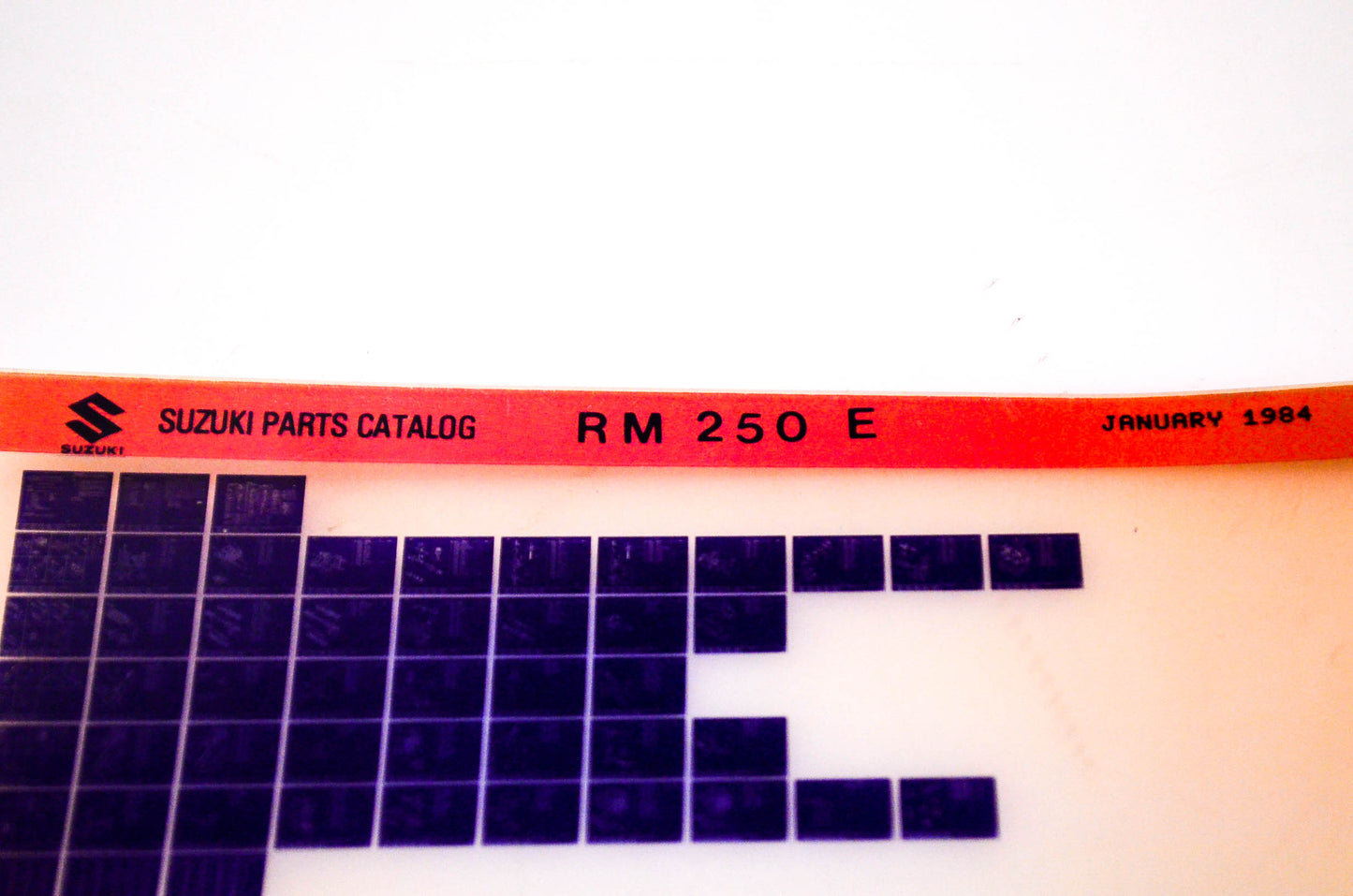 OEM Suzuki RM 250 E 1984/January Suzuki Parts Catalog RM 250 E Microfiche