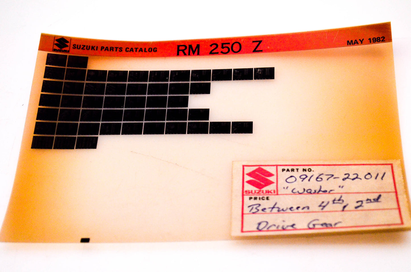 OEM Suzuki RM 250Z 1982/May Suzuki Parts Catalog RM 250 Z Microfiche