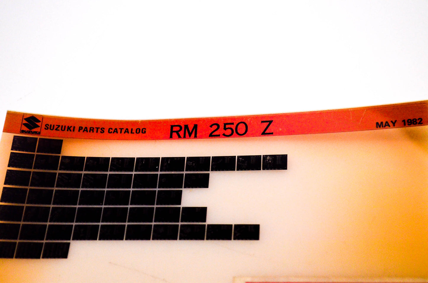 OEM Suzuki RM 250Z 1982/May Suzuki Parts Catalog RM 250 Z Microfiche