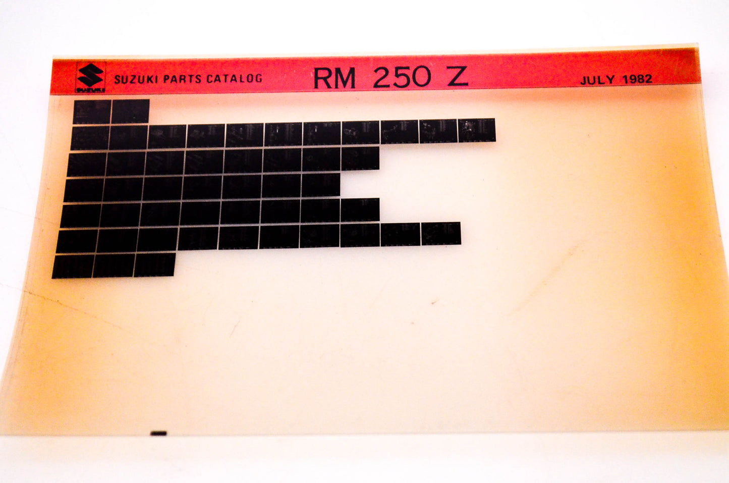 OEM Suzuki RM250 Z 1982/July Suzuki Parts Catalog RM250 Z Microfiche