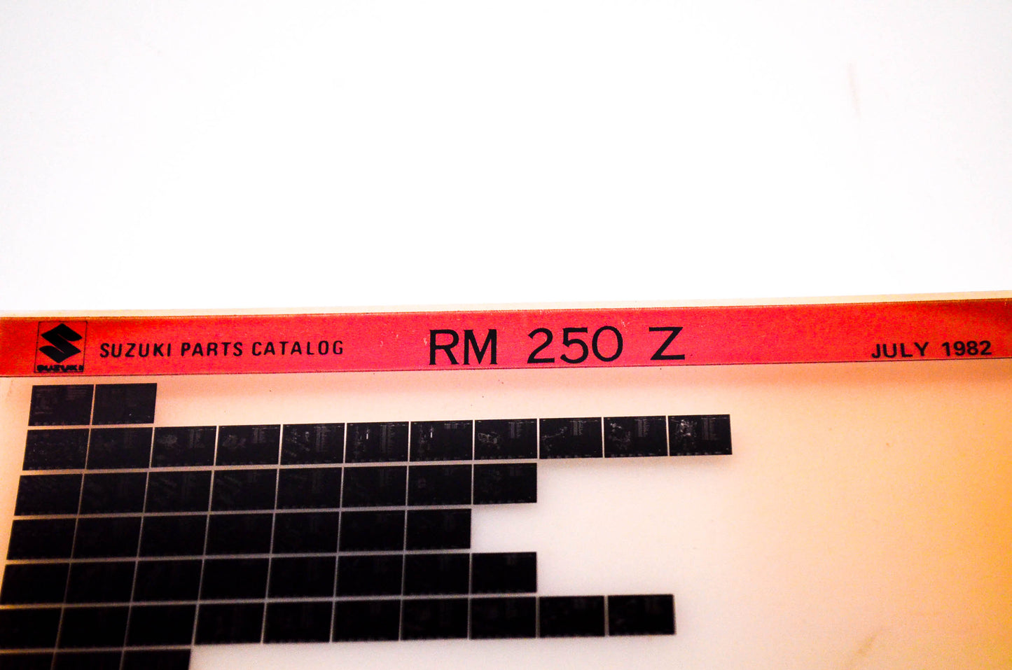OEM Suzuki RM250 Z 1982/July Suzuki Parts Catalog RM250 Z Microfiche