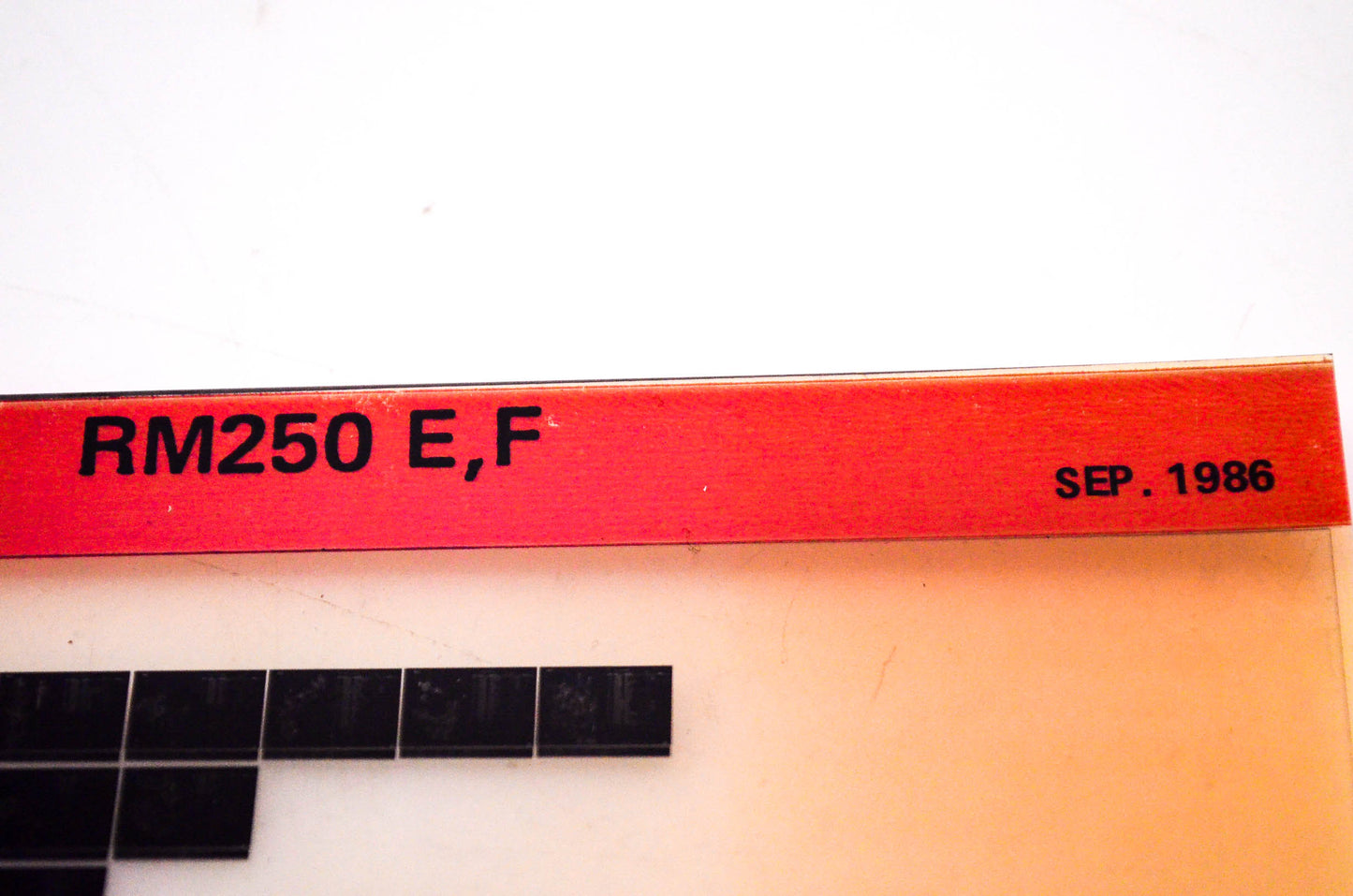 OEM Suzuki RM250 E,F 1986/September Suzuki Parts Catalog RM250 E,F Microfiche
