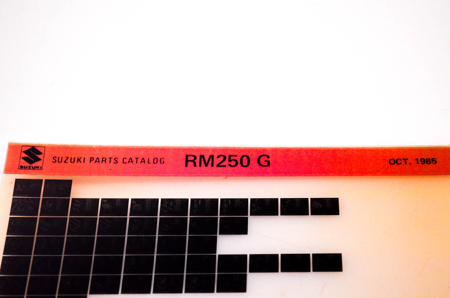 OEM Suzuki RM250 G 1985/October Suzuki Parts Catalog RM250 G Microfiche
