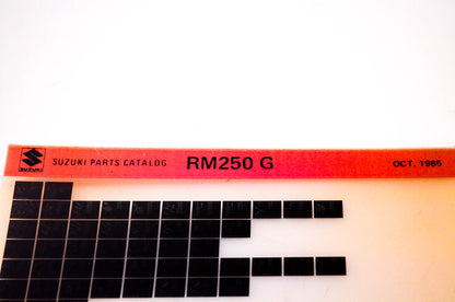 OEM Suzuki RM250 G 1985/October Suzuki Parts Catalog RM250 G Microfiche