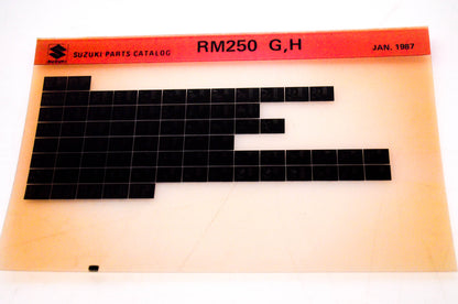 OEM Suzuki RM250 G,H 1987/January Suzuki Parts Catalog RM250 G,H Microfiche