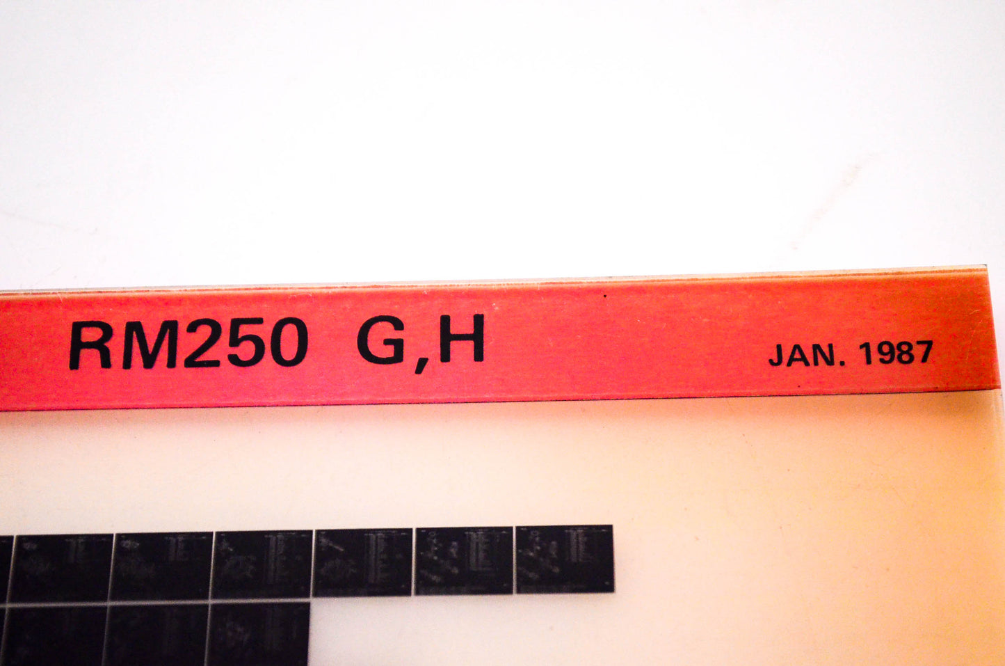 OEM Suzuki RM250 G,H 1987/January Suzuki Parts Catalog RM250 G,H Microfiche