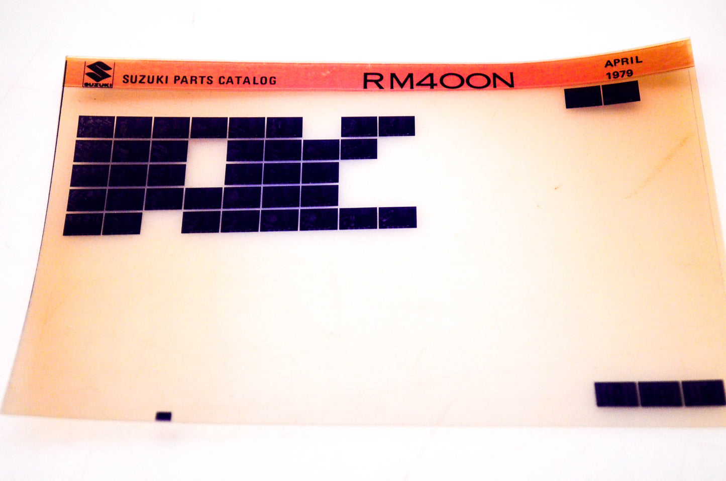 OEM Suzuki RM400N 1979/April Suzuki Parts Catalog RM400N Microfiche