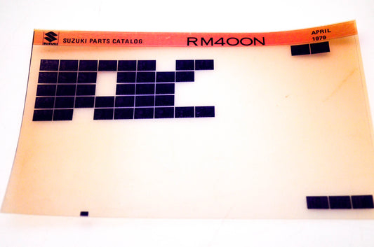 OEM Suzuki RM400N 1979/April Suzuki Parts Catalog RM400N Microfiche