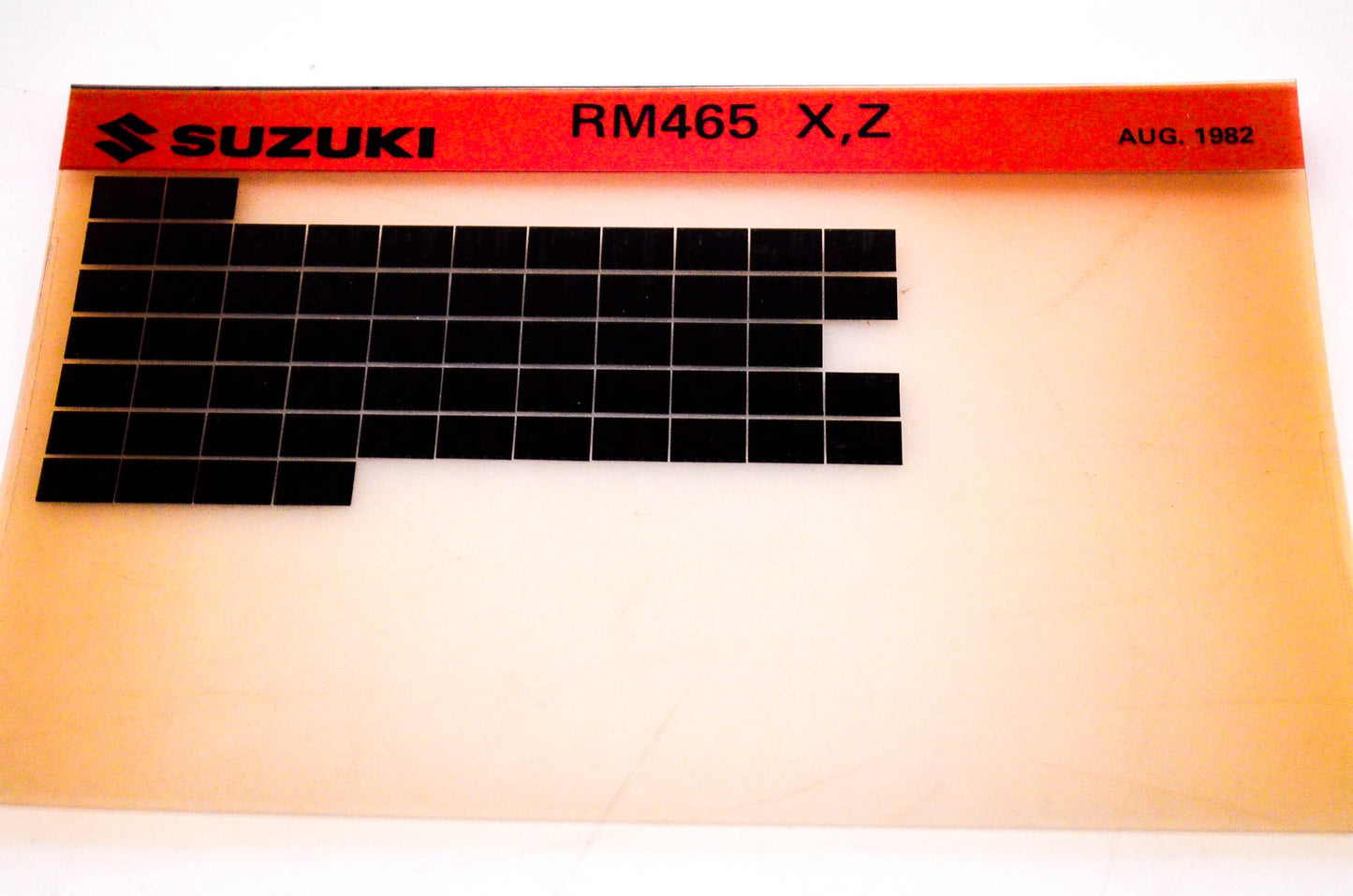 OEM Suzuki RM465 X,Z 1982/August Suzuki RM465 X,Z Microfiche