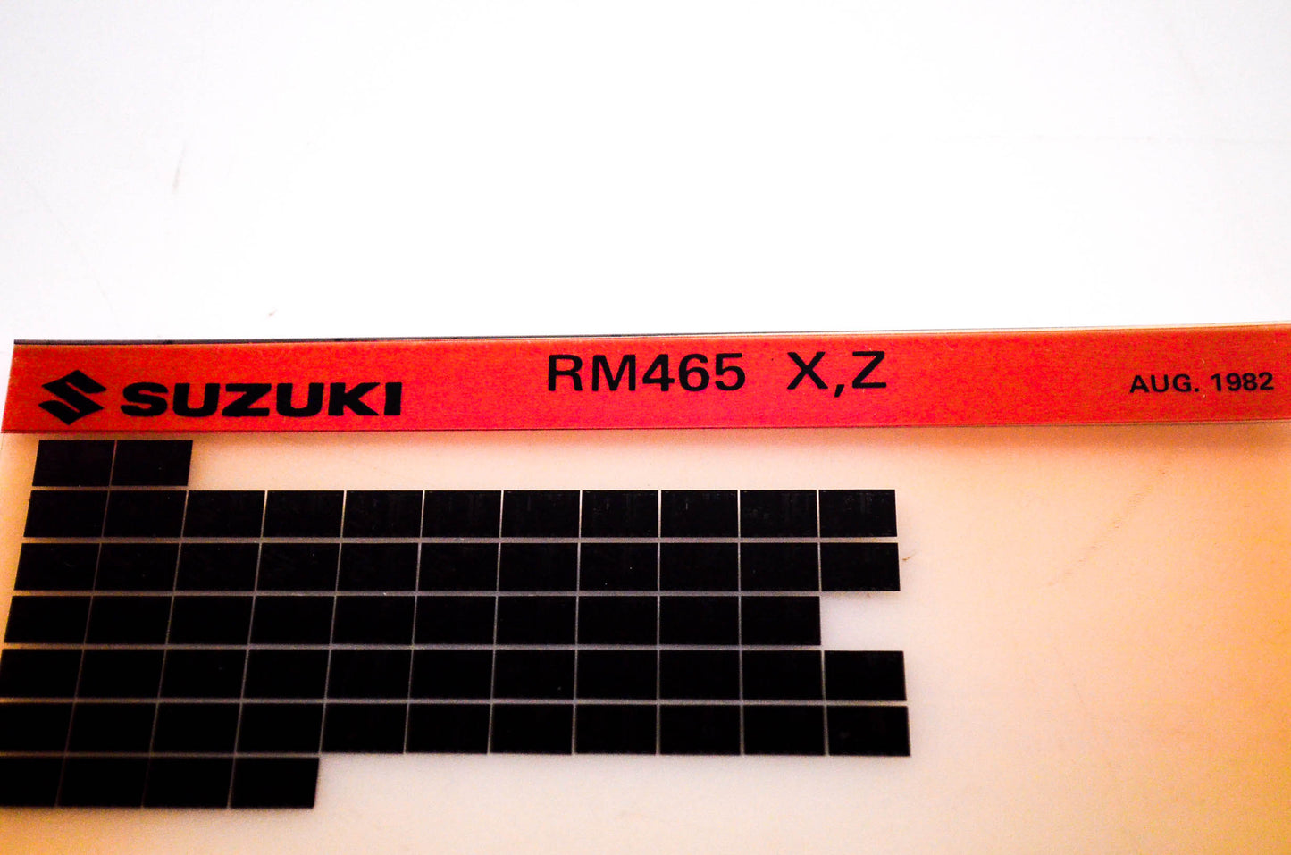 OEM Suzuki RM465 X,Z 1982/August Suzuki RM465 X,Z Microfiche
