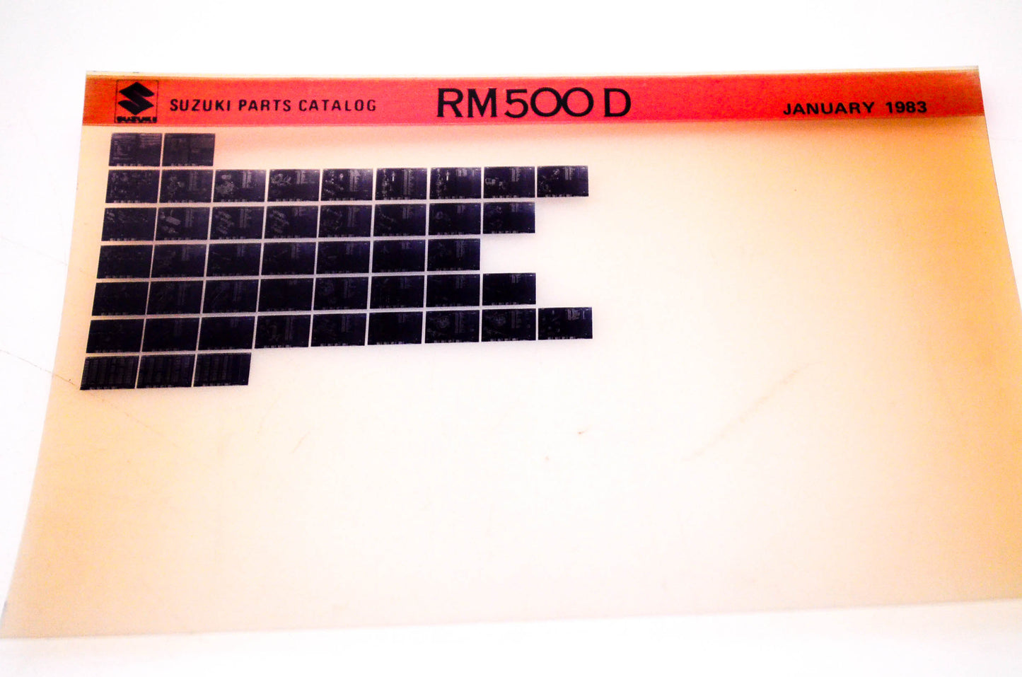 OEM Suzuki RM500 D 1983/January Suzuki Parts Catalog RM500 D Microfiche