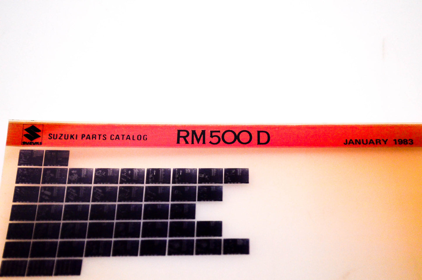 OEM Suzuki RM500 D 1983/January Suzuki Parts Catalog RM500 D Microfiche