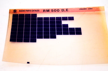 OEM Suzuki RM 500 D,E 1984/January Suzuki Parts Catalog RM 500 D,E Microfiche