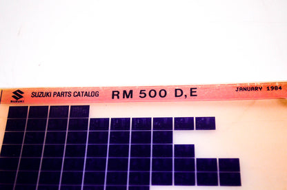 OEM Suzuki RM 500 D,E 1984/January Suzuki Parts Catalog RM 500 D,E Microfiche