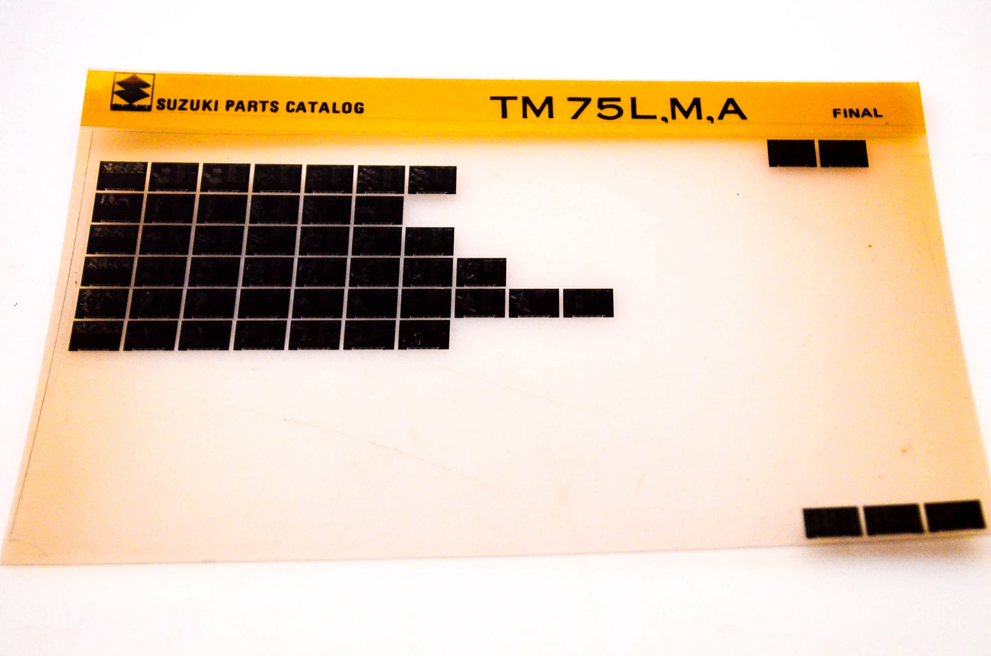 OEM Suzuki TM 75L,M,A Suzuki Parts Catalog TM 75L,M,A Final Edition Microfiche