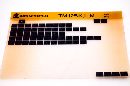 OEM 1975 Suzuki Parts Catalog TM 125K,L,M Final Edition Microfiche